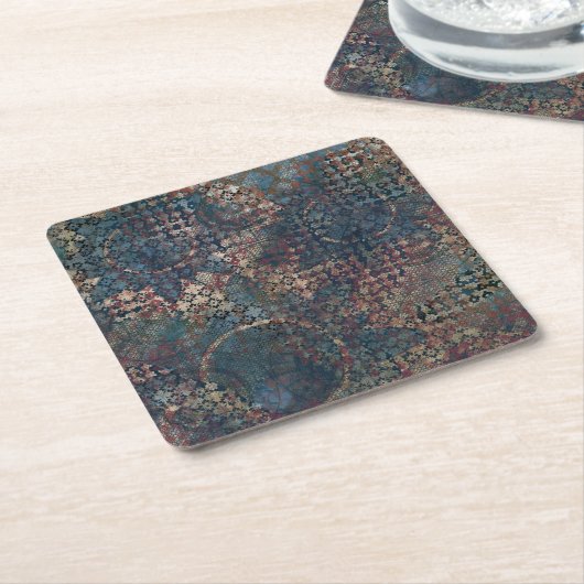 Grungy Muster mit Messy Patchwork of Textures Rechteckiger Pappuntersetzer (angewinkelt)