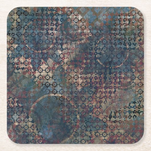 Grungy Muster mit Messy Patchwork of Textures Rechteckiger Pappuntersetzer (Vorderseite)