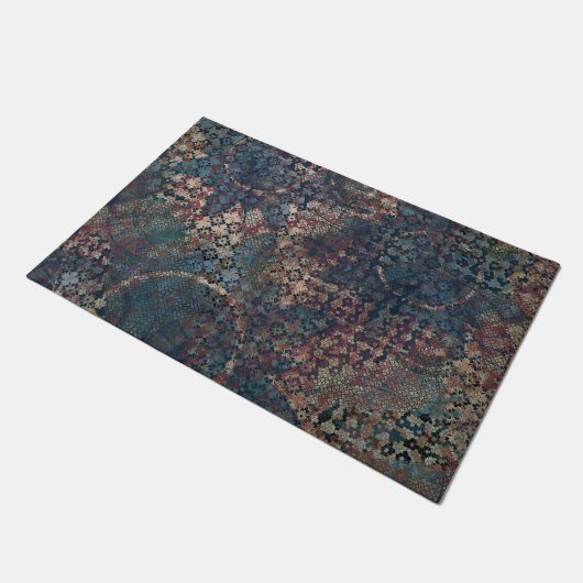 Grungy Muster mit unordentlichem Patchwork von Fußmatte (Schrägansicht)