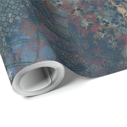 Grungy Muster mit unordentlichem Patchwork von Geschenkpapier (Rolleneckpunkt)