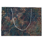 Grungy Muster mit unordentlichem Patchwork von Große Geschenktüte (Rückseite)