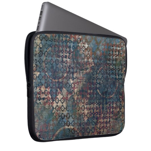 Grungy Muster mit unordentlichem Patchwork von Laptopschutzhülle (Vorne Rechts)