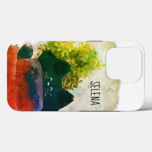 Grungy Niedlicher Cartoon Hidden Fluffy Cat Case-Mate iPhone Hülle (Rückseite (Horizontal))