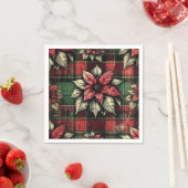 Grungy Poinsettia Kariertes Dekopapier Serviette (Beispiel)