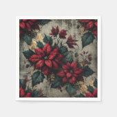 Grungy Poinsettia Tapete Decoupage Paper Serviette (Vorderseite)