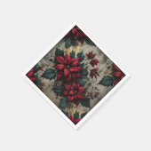 Grungy Poinsettia Tapete Decoupage Paper Serviette (Ecke)