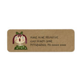 Grungy Primitive Rag Doll Country Rücksendeadresse (Vorne)