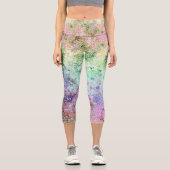 Grungy Rainbow Capri Leggings (Vorderseite)