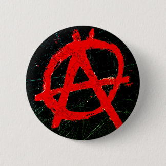 Grungy Red Anarchy Symbol Button
