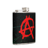 Grungy Red Anarchy Symbol Flachmann (Rechts)