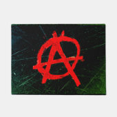 Grungy Red Anarchy Symbol Fußmatte (Vorderseite)