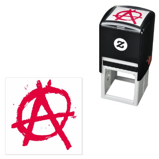 Grungy Red Anarchy Symbol Permastempel (Beispiel)