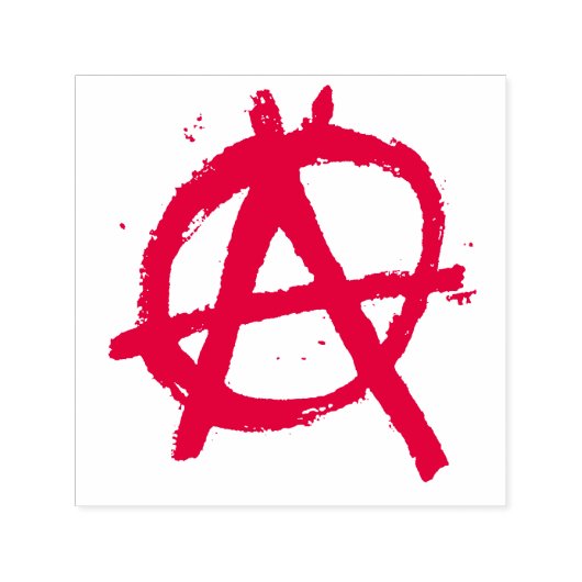 Grungy Red Anarchy Symbol Permastempel (Design)