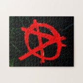 Grungy Red Anarchy Symbol Puzzle (Horizontal)