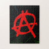 Grungy Red Anarchy Symbol Puzzle (Vertikal)