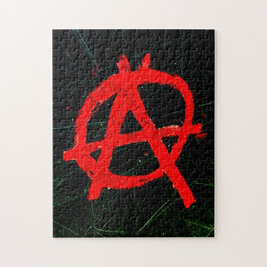 Grungy Red Anarchy Symbol Puzzle (Vertikal)