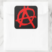 Grungy Red Anarchy Symbol Quadratischer Aufkleber (Tasche)
