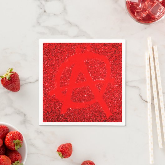 Grungy Red Anarchy Symbol Serviette (Beispiel)
