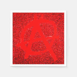 Grungy Red Anarchy Symbol Serviette