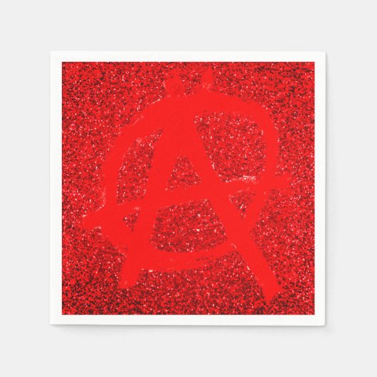 Grungy Red Anarchy Symbol Serviette (Vorderseite)