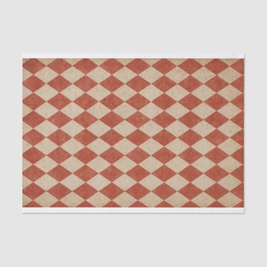 Grungy Red Harlequin Seidenpapier (Vorderseite)