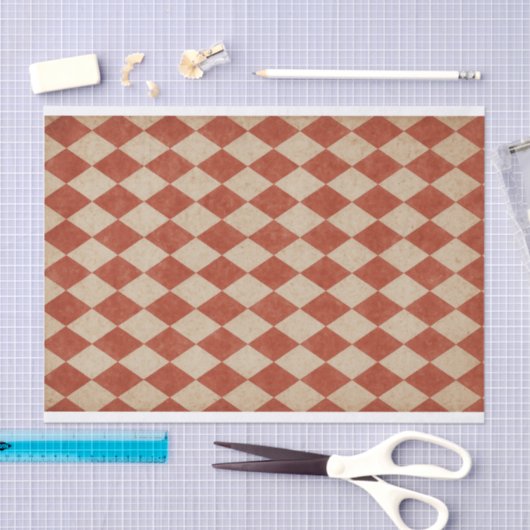 Grungy Red Harlequin Seidenpapier (Handwerk)