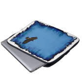 Grungy Red Tail Hawk Soaring Laptopschutzhülle (Vorne Knopf)