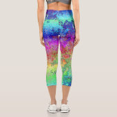 Grungy Regenbogen Capri Leggings (Rückseite)