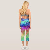 Grungy Regenbogen Capri Leggings (Rückseite)