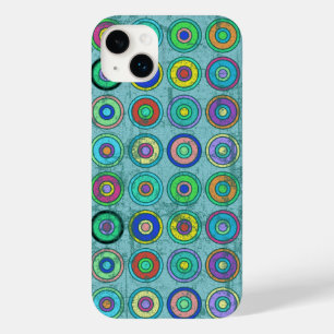 Grungy Retro Blau Kreis Muster Case-Mate iPhone 14 Plus Hülle