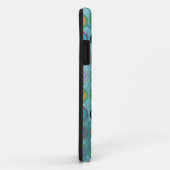 Grungy Retro blaues Kreis-Muster Case-Mate iPhone Hülle (Hinten/Rechts)