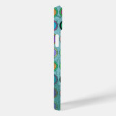 Grungy Retro Blue Circle Pattern Case-Mate iPhone Hülle (Rückseite / Rechts)