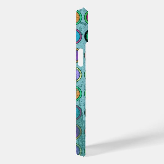 Grungy Retro Blue Circle Pattern Case-Mate iPhone Hülle (Rückseite / Rechts)