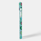 Grungy Retro Blue Circle Pattern Case-Mate iPhone Hülle (Rückseite / Links)