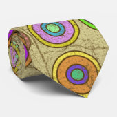Grungy Retro bunte Kreise Krawatte (Gerollt)