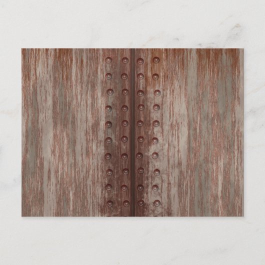 Grungy Riveted Rusty Metal Postkarte (Vorderseite)