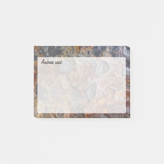 Grungy Rock Textur mit Text Post-it Klebezettel (Vorderseite)