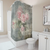 GRUNGY-ROSE - Vintage Blume Duschvorhang (Beispiel)