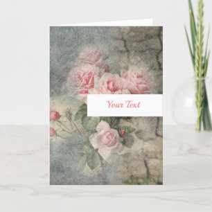 GRUNGY-ROSE - Vintage Blume Karte