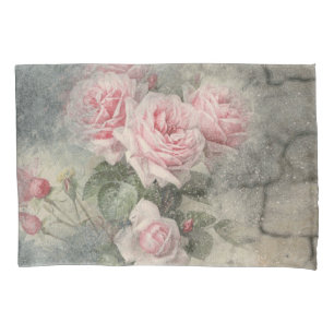 GRUNGY-ROSE - Vintage Blume Kissenbezug