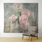 GRUNGY-ROSE - Vintage Blume Wandteppich (Beispiel (Horizontal))