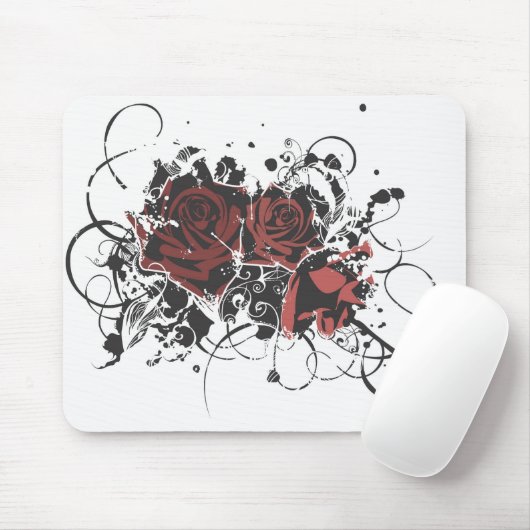 Grungy Rosen Mousepad (Mit Mouse)