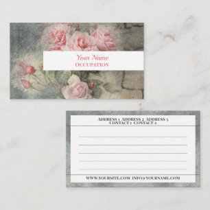 GRUNGY ROSEN - Vintage Blumen Visitenkarte