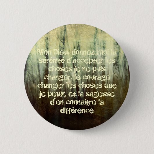 Grungy Ruhe-Gebet im französischen Knopf Button (Vorderseite)