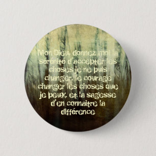 Grungy Ruhe-Gebet im französischen Knopf Button
