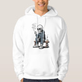 Grungy Skelett mit Hoodie Grafik Kunst  (Vorderseite)