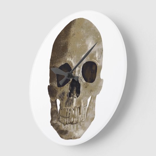 Grungy Skull Große Wanduhr (Winkel)