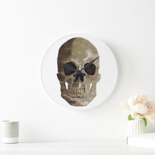 Grungy Skull Große Wanduhr (Zuhause)