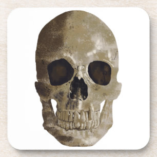 Grungy Skull Halloween Getränkeuntersetzer