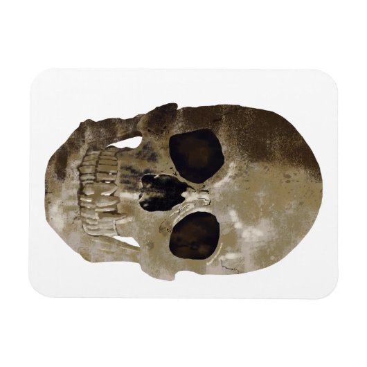 Grungy Skull Halloween Magnet (Horizontal)